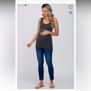 Pinkblush Charcoal Seamless Maternity Fitted Tank Top